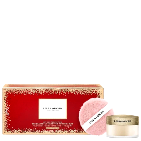 LAURA MERCIER Set For Perfection Translucent Loose Setting Powder & Puff Translucent (Limited Edition) 29g